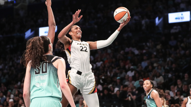 Las Vegas Aces Star A Ja Wilson Matches WNBA Record With 53 Points