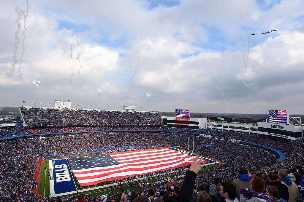 Military flyover before Buffalo Bills game