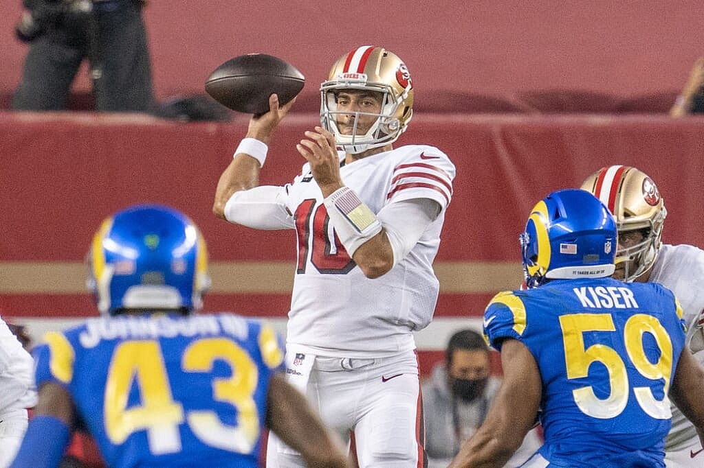 San Francisco 49ers QB Jimym Garoppolo on Sunday Night Football in NFL Week 6