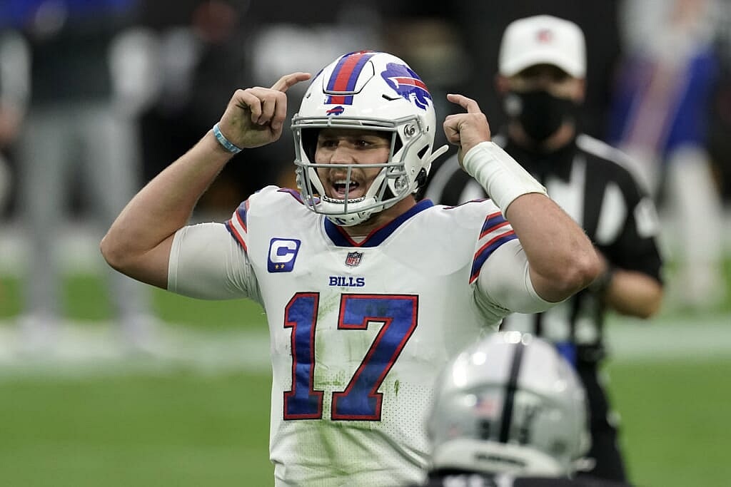Bills QB Josh Allen against the Raiders NFL Week 6