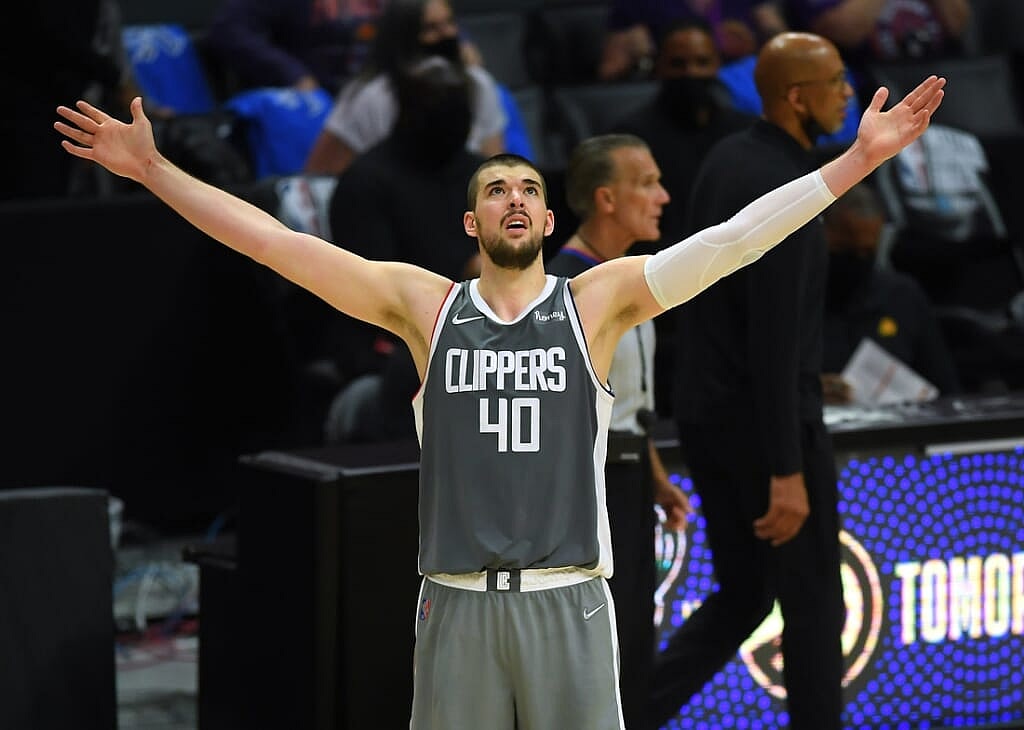 Jun 26, 2021; Los Los Angeles Clippers center Ivica Zubac (40) 