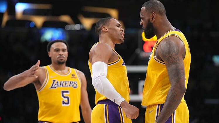 los angeles lakers russell westbrook, lebron james