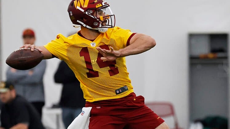 Sam Howell at Washington Commanders Rookie Minicamp