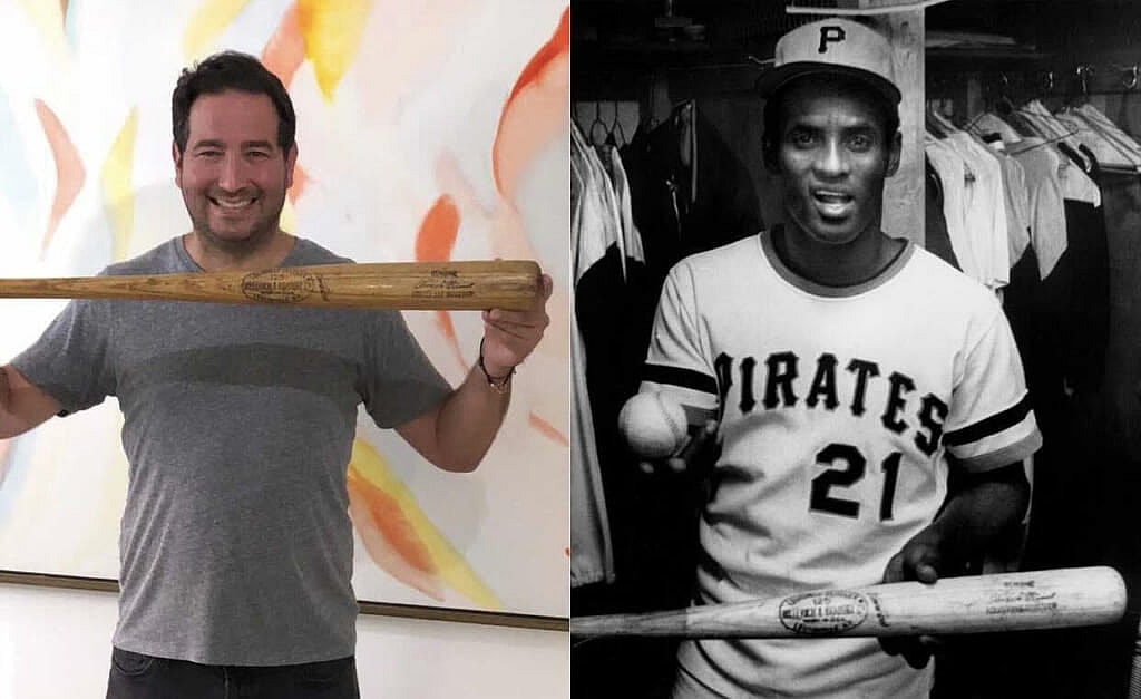 Roberto Clemente 3000th hit bat