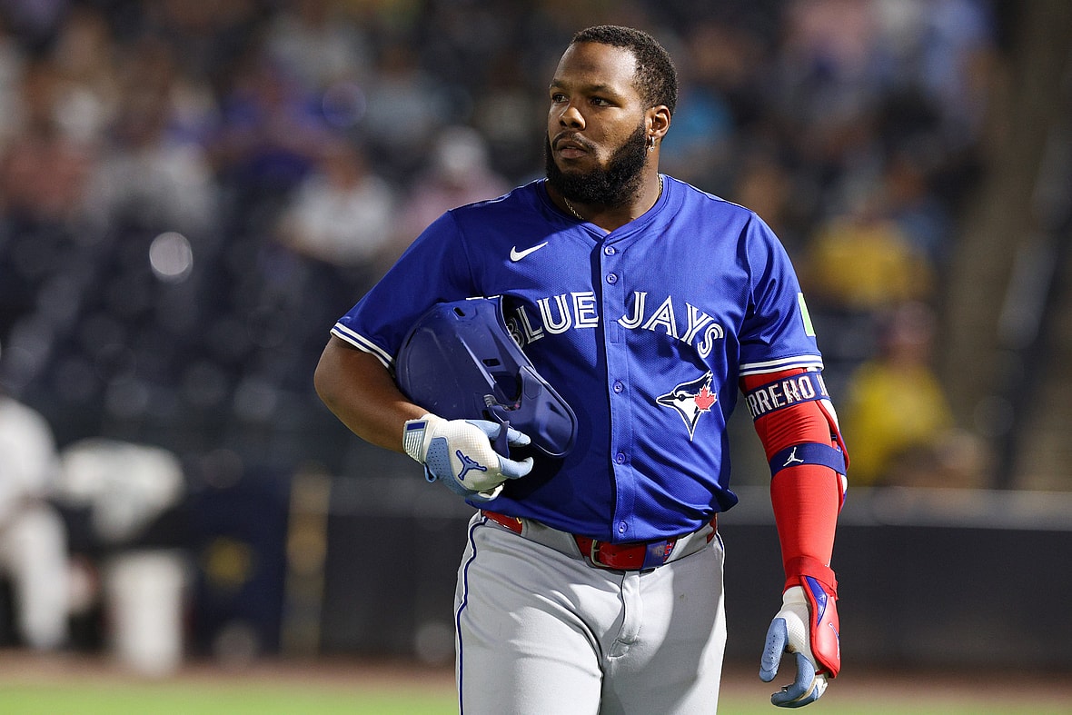 MLB: Toronto Blue Jays first baseman Vladimir Guerrero Jr. looks on