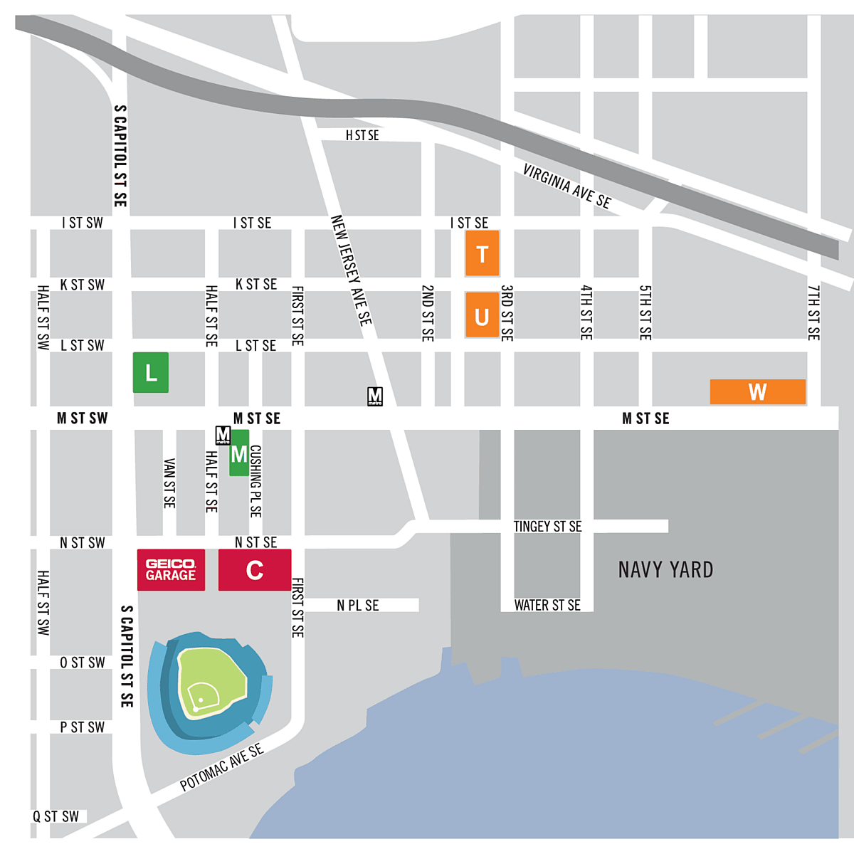 nationals park parking lot