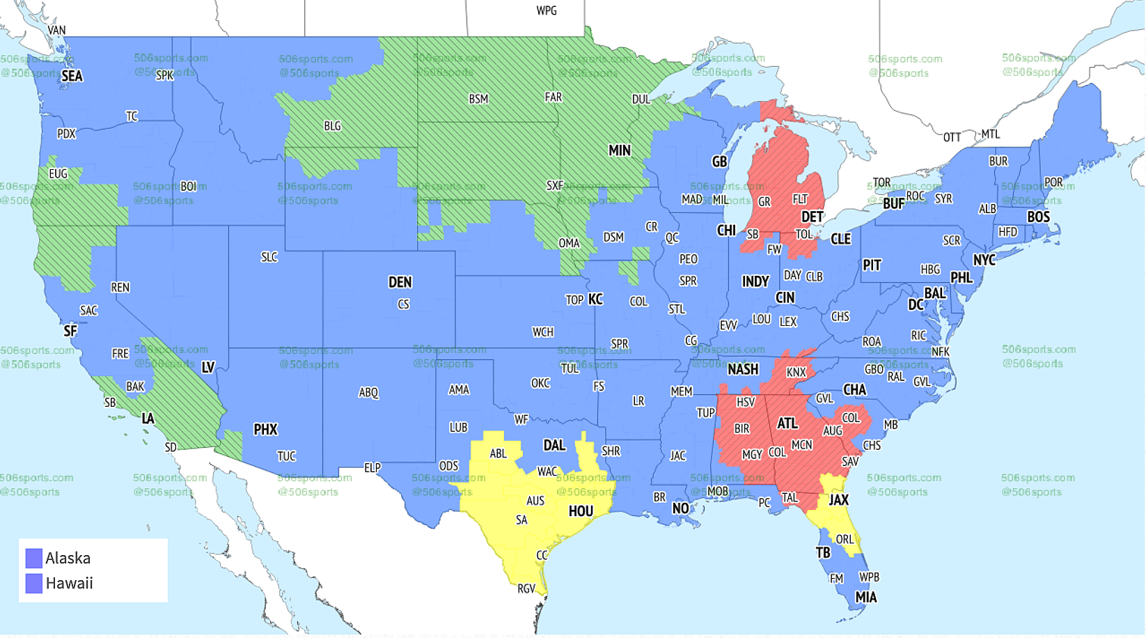 NFL coverage map Week 3
