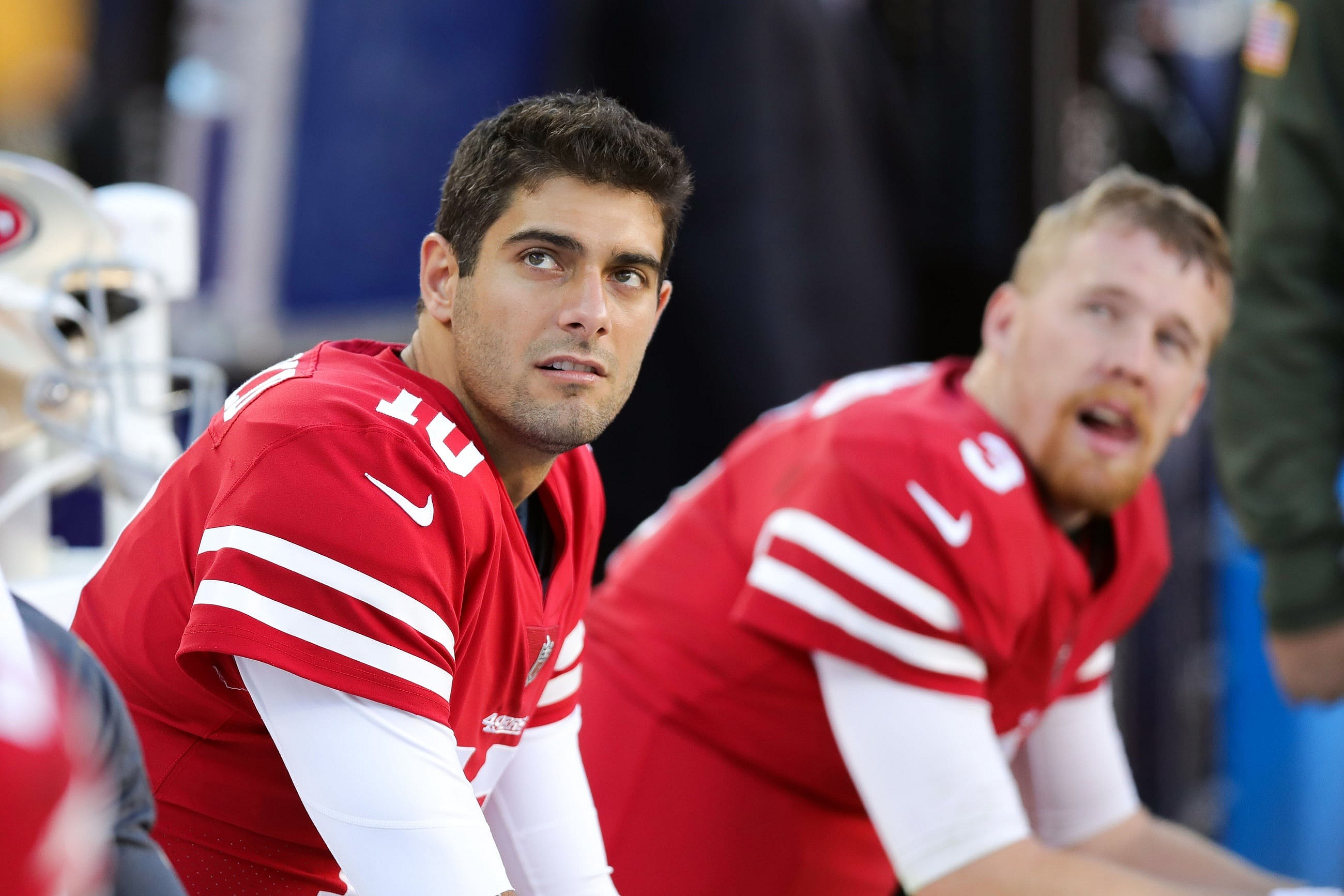 49ers quarterbacks Jimmy Garoppolo and C.J. Beathard