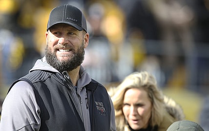 Nov 13, 2022; Pittsburgh, Pennsylvania, USA;  Pittsburgh Steelers former quarterback Ben Roethlisberger in attendance as the Steelers host the New Orleans Saints at Acrisure Stadium. Mandatory Credit: Charles LeClaire-USA TODAY Sports