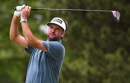 May 22, 2022; Tulsa, OK, USA; Bubba Watson plays his shot from the seventh tee during the final round of the PGA Championship golf tournament at Southern Hills Country Club. Mandatory Credit: Orlando Ramirez-USA TODAY Sports