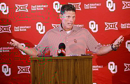 OU football coach Brent Venables speaks during media day Tuesday morning at Gaylord Family Oklahoma Memorial Stadium in Norman.

cover main