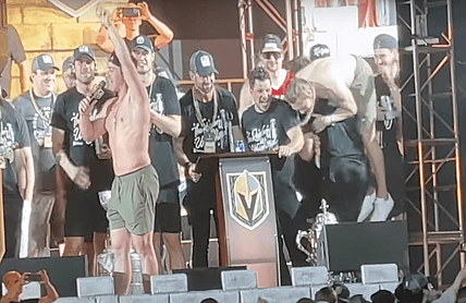 Vegas Golden Knights parade, William Karlsson carried off