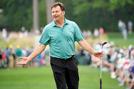 Nick Faldo reacts after just missing a putt on No. 7 during the Par 3 Contest at The Masters in 2022.

Usp Golf Masters Tournament Par 3 Contest S Glf Usa Ga
