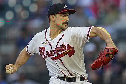 Sep 1, 2022; Cumberland, Georgia, USA; Atlanta Braves starting pitcher Spencer Strider (65) pitches against the Colorado Rockies during the first inning at Truist Park. Mandatory Credit: Dale Zanine-USA TODAY Sports