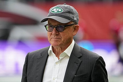 Oct 10, 2021; London, England, United Kingdom; New York Jets owner Woody Johnson reacts during an NFL International Series game against the Atlanta Falcons at Tottenham Hotspur Stadium. The Falcons defeated the Jets 27-20. Mandatory Credit: Kirby Lee-USA TODAY Sports