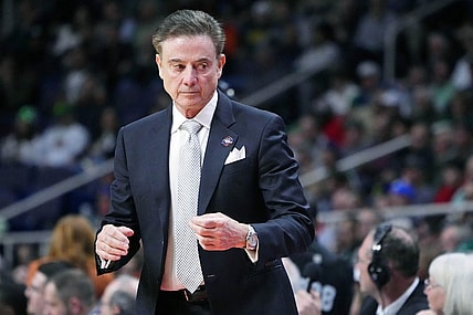 Mar 17, 2023; Albany, NY, USA; Iona Gaels head coach Rick Pitino looks on against the UConn Huskies during the first half at MVP Arena. Mandatory Credit: Gregory Fisher-USA TODAY Sports