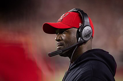 Dec 25, 2022; Glendale, Arizona, USA; Tampa Bay Buccaneers head coach Todd Bowles against the Arizona Cardinals at State Farm Stadium. Mandatory Credit: Mark J. Rebilas-USA TODAY Sports