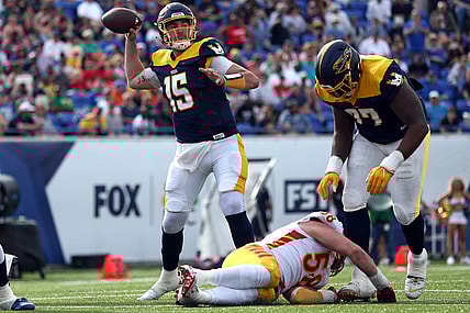 Apr 15, 2023; Memphis, TN, USA; Memphis Showboats quarterback Cole Kelley (15) passes the ball during the first half against the Philadelphia Stars at Simmons Bank Liberty Stadium. Mandatory Credit: Petre Thomas-USA TODAY Sports