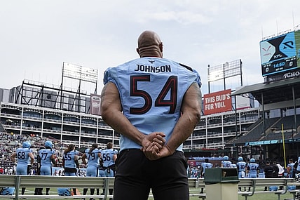 Feb 18, 2023; Arlington, TX, USA; XFL owner Dwayne Johnson on the sidelines during the first half between the Vegas Vipers and the Arlington Renegades at Choctaw Stadium. Mandatory Credit: Raymond Carlin III-USA TODAY Sports
