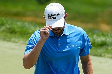 June 3, 2023; Dublin, Ohio, USA;  Patrick Cantlay reacts to a birdie putt on the fourth hole during the third round of the Memorial Tournament at Muirfield Village Golf Club.
