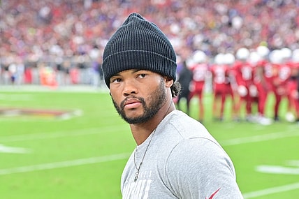 Oct 29, 2023; Glendale, Arizona, USA; Arizona Cardinals quarterback Kyler Murray (1) looks on in the first half against the Baltimore Ravens at State Farm Stadium. Mandatory Credit: Matt Kartozian-USA TODAY Sports