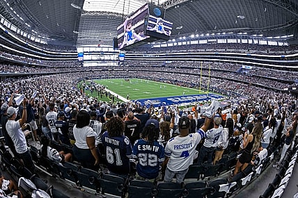Sep 18, 2022; Arlington, Texas, USA; A general view of the fans and the stands and the stadium during the game between the Dallas Cowboys and the Cincinnati Bengals at AT&T Stadium. Mandatory Credit: Jerome Miron-USA TODAY Sports