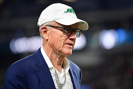 Nov 12, 2023; Paradise, Nevada, USA; New York Jets owner Woody Johnson in attendance at Allegiant Stadium. Mandatory Credit: Gary A. Vasquez-USA TODAY Sports