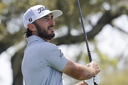Mar 10, 2024; Orlando, Florida, USA; Max Homa plays his shot from the seventh tee during the final round of the Arnold Palmer Invitational golf tournament. Mandatory Credit: Reinhold Matay-USA TODAY Sports