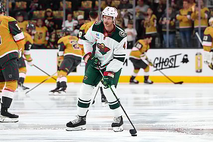 Jon Merrill, NHL: Stanley Cup Playoffs-Minnesota Wild at Vegas Golden Knights