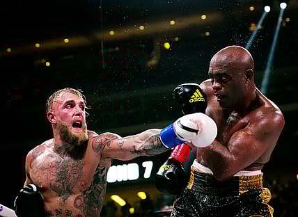October 29, 2022; Glendale, Ariz; USA; Jake Paul throws a punch at  Anderson Silva during a bout at Desert Diamond Arena.

Best 02