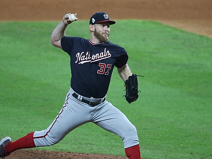 Stephen Strasburg during World series against the Astros