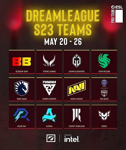 DreamLeague Season 23 will feature a dozen teams competing for the $1 million prize pool.