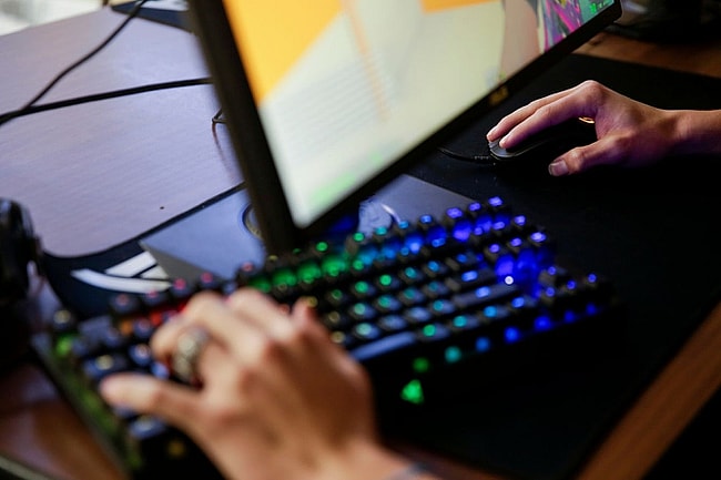 Nolan Starkey, a senior at Rossville High School, plays Counter Strike: Global Offensive, Monday, April 15, 2019, in Rossville. Starkey signed his letter of intent Wednesday to play esports at Trine University in Angola, Ind.
Rossville High School Senior Signs With Trine University To Play Esports