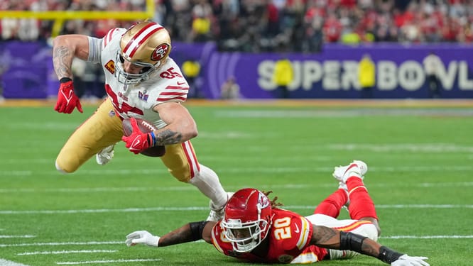 san francisco 49ers tight end george kittle, super bowl lviii