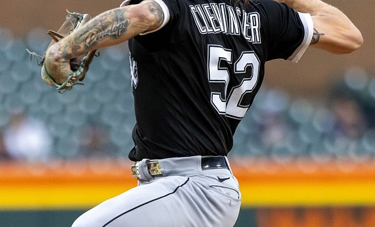 Sep 8, 2023; Detroit, Michigan, USA; Chicago White Sox starting pitcher Mike Clevinger (52) delivers in the first inning against the Detroit Tigers at Comerica Park. Mandatory Credit: David Reginek-USA TODAY Sports