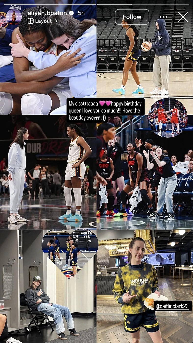 Aliyah Boston wished Caitlin Clark on her 24th birthday 