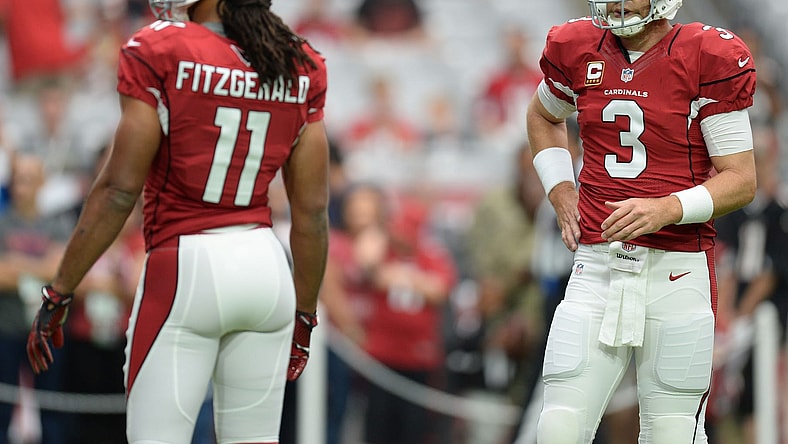 Cardinals receiver Larry Fitzgerald and quarterback Carson Palmer