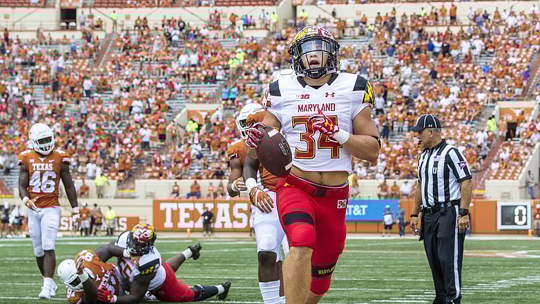Maryland running back Jake Funk scores in college football Week 1