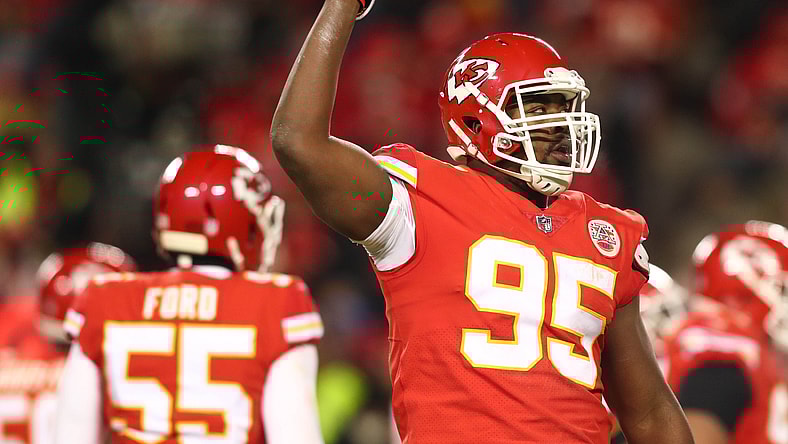 Chiefs' Chris Jones against the Patriots in the AFC Championship Game