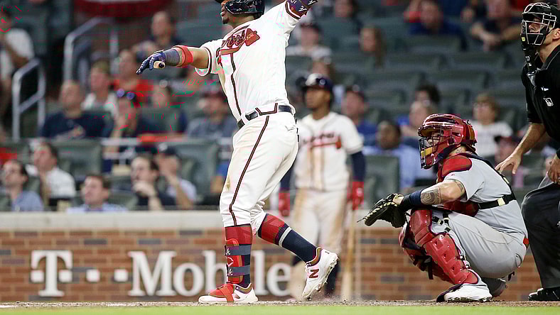 Braves star Ronald Acuna hits HR during MLB Playoff game against the Cardinals