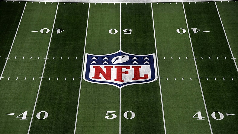 NFL logo at midfield