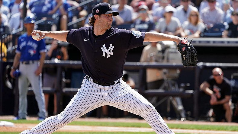 Yankees star Gerrit Cole pitches against the Blue Jays