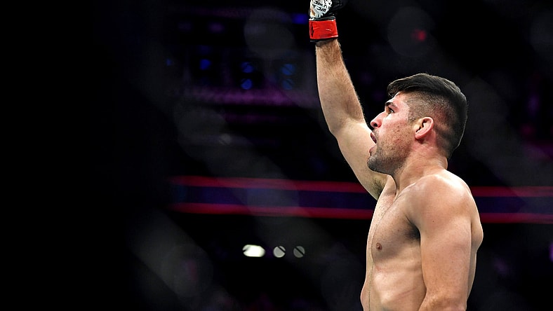 Vicent Luque reacts after winning UFC 229 bout