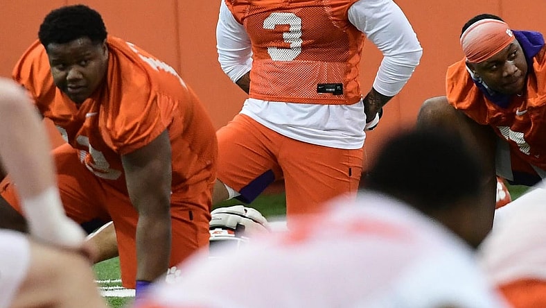 Clemson star DE Xavier Thomas during spring workouts