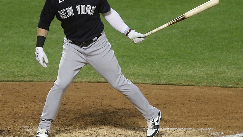 Yankees' Clint Frazier during exhibition game against the Mets