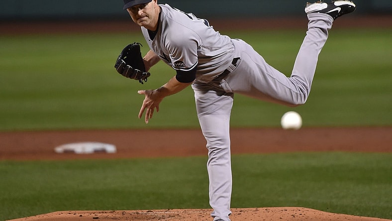 Yankees' JA Happ pitches against Red Sox