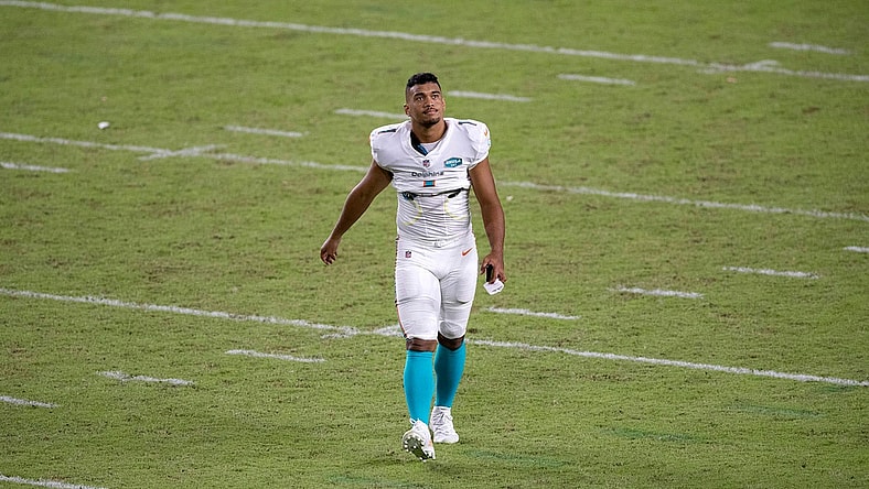 Dolphins QB Tua Tagovailoa during NFL game against Jets