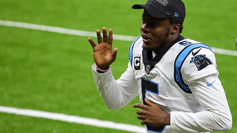 Panthers QB Teddy Bridgewater during NFL game against Falcons