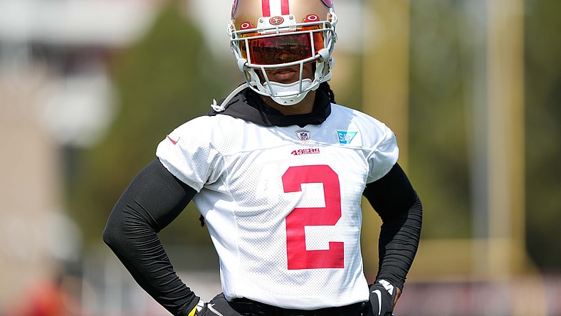 Jul 28, 2021; Santa Clara, CA, USA;  San Francisco 49ers defensive back Jason Verrett (2) during training camp at the SAP Performance Facility.  Mandatory Credit: Stan Szeto-USA TODAY Sports