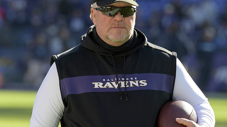 Jan 6, 2019; Baltimore, MD, USA; Baltimore Ravens defensive coordinator Don Martindale during an AFC Wild Card playoff football game against the Los Angeles Chargers at M&T Bank Stadium. The Chargers defeated the Ravens 23-17. Mandatory Credit: Kirby Lee-USA TODAY Sports